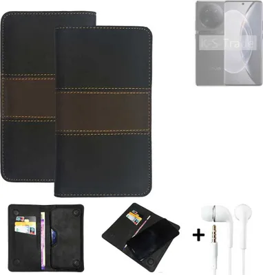 Produktbild von K-S-Trade Handyhülle + Kopfhörer kompatibel mit Vivo X90 Pro Schutzhülle Walletcase Bookstyle Tasche Schutz Case Hülle Wallet Cover Kunstleder