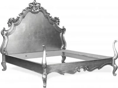 Produktbild von Barock Bett Lusso Superior Silber 180 x 200 cm aus der Luxus Kollektion von Casa Padrino