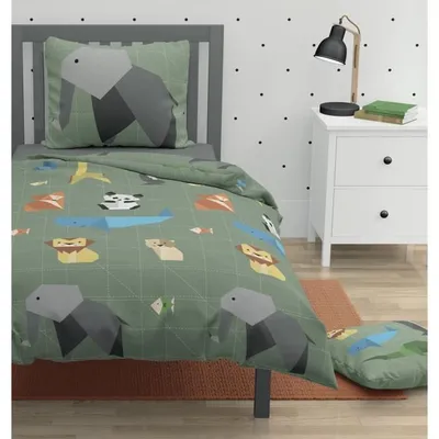 Produktbild von ROUPILLON Origatoon-Bettwäscheset - 2-teilig - 140 x 200 - 100 % Baumwolle - Khaki