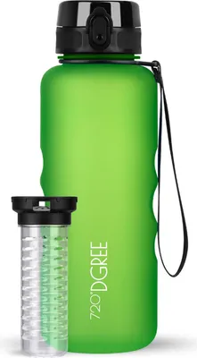 Produktbild von uberBottle softTouch Trinkflasche mit Fruchtbehälter 1500ml / Apple Green/ 720DGREE