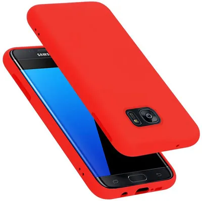 Produktbild von Cadorabo Schutzhülle für Samsung Galaxy S7 EDGE Hülle in Rot Handyhülle Case Cover TPU Etui