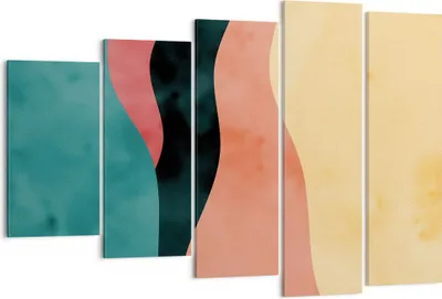 Produktbild von Bild auf Leinwand - Leinwandbild - 5 Teile - Mehrfarbig Abstraktion Modern - 150x100cm - Wand Bild - Wanddeko - Wandbilder - Leinwanddruck - Bilder - Wanddekoration - Leinwand bilder - EG150x100-4820