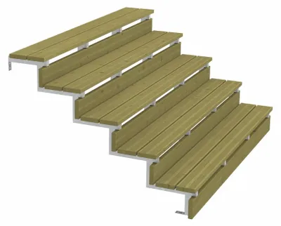 Produktbild von Plus Außentreppe Kiefer/Feuerverzinkt 5 Stufen 180 cm breit