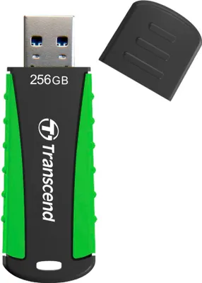 Obrázok produktu pre Transcend JetFlash 810, 256 GB, USB Typ-A, 3.2 Gen 1 (3.1 Gen 1), 90 MB/s, Čiapky, Čierna, Zelená