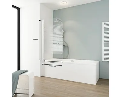 Produktbild von Badewannenaufsatz 1-teilig SCHULTE Komfort ExpressPlus 80 x 140 cm Glasdekor Querstreifen Profilfarbe weiß EP1650 04 72