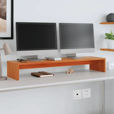 Immagine prodotto di Supporto per monitor marrone cera 100x27x15 cm in legno di pino massiccio
