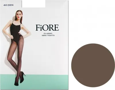 Produktbild von 40 den halbopake Elasthan Strumpfhose mit glänzendem NINA Mocca 2