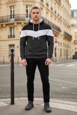 Produktbild von Reslad Kapuzenpullover RS-1008 Anthrazit-Schwarz 3XL
