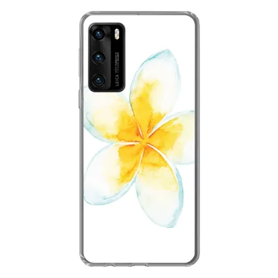 Produktbild von MuchoWow® Handyhülle Schutzhülle Hülle für Huawei P40 Aquarellfarbe - Blume - Tropisch Silikon Softcase Handy Hülle - Handytasche