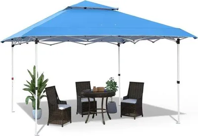 Immagine prodotto di Tenda pop-up - 3,6 x 3,6 m - Altezza del palo 3 m - Ombrellone da esterno - Protezione UV 50+ - Blu