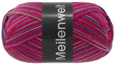 Produktbild von Lana Grossa MEILENWEIT 100 g FORESTA Sockenwolle mit harmonischen Farbverläufen Farbe 5326 - Dunkelrot/Dunkel-/Hellgrau/Dunkelblau/Camel/Pflaume
