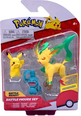 Produktbild von Boti Pokemon Battle Figuren Pikachu, Isso und Folipurba 3er Set