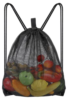Productafbeelding van Grote Mesh Strandtas met Treksluiting - Ideaal voor Gym, Strand en Reizen