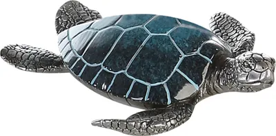 Zdjęcie produktu dla Gilde Figur, Schildkröte, "Josie", Kunstharz, blau, silberfarben, VE 4, L. 16 cm, B. 18 cm, H. 4 cm 59974 4001250599746