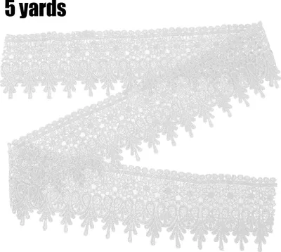 Produktbild von 5 Yards Polyester-Garnbesatzband zum Basteln, Basteln, Nähzubehör, Kleidungsdekoration (weiß)