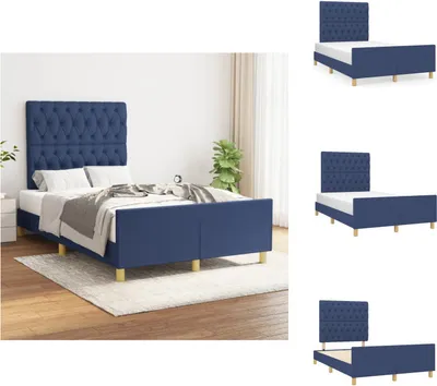Immagine prodotto di vidaXL Struttura letto con testiera in tessuto blu 120x200 cm - Letti e strutture letto