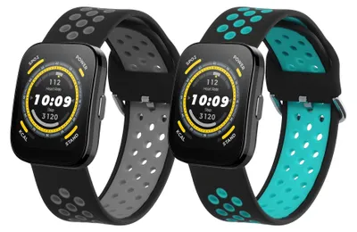 Produktbild von kwmobile 2x Uhrenarmband für Huami 22mm Amazfit Bip 6 / Bip 5 Unity / Bip 5 / GTS 3 / Balance 2 / Helio Strap Armband - Fitnesstracker Band Set aus