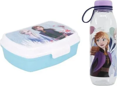 Produktbild von Disney Die Eiskönigin Elsa 2 tlg Kinder Set Brotdose Trinkflasche 650 ml