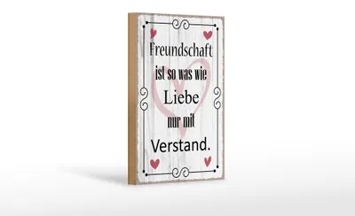 Produktbild von Holzschild Spruch 12x18cm Freundschaft ist so wie Liebe