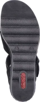 Produktbild von Rieker Damen Sandalette Sandale Kreuzriemen Keilabsatz Schnalle 67463, Größe:37 EU, Farbe:Schwarz