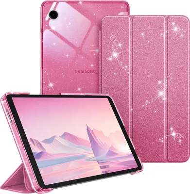 Produktbild von Fintie Hülle für Samsung Galaxy Tab A11+ Plus 11" 2025 / Tab A9+ Plus 11 Zoll 2023 Tablet, Ultradünn Schutzhülle mit Translucent Rückseite Cover, Glitzer Rosa