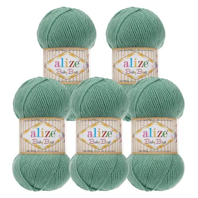 Produktbild von 5 x 100g Strickgarn ALIZE Baby Best uni Babywolle Wolle Antipilling 44 Farben