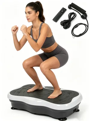 Produktbild von Vibrationsplatten,Leise und Kompakte Vibrationsplatte für Abnehmen Ganzkörpertraining,Vibrationsboard für Zuhause, LED-Display und Fernbedienung
