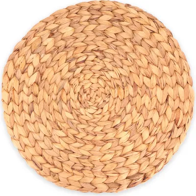 Produktbild von DigiRigi® Platzset aus Seegras & Wasserhyazinthe, rund Ø 35 cm, Höhe 1 cm, abwischbar – natürliche Optik, dekorative Tisch-Unterlage (Set)