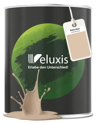 Produktbild von Wandfarbe Beige Hellgrau Creme Matt Innenfarbe – Deckkraft Klasse 1, VOC-frei, Ohne Grundierung, Tropfarm – Wohnzimmer & Schlafzimmer – 1L – Veluxis (Soft Almond)