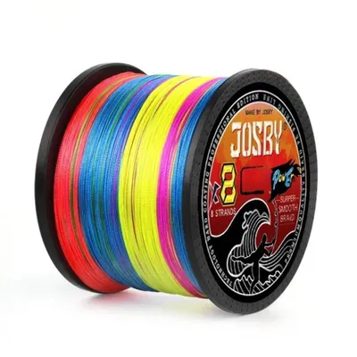 Produktbild von 8fach geflochtene Angelschnur 500m 0,14–0,50mm – JOSBY Braid Power hohe Tragkraft (0,28mm multicolor)