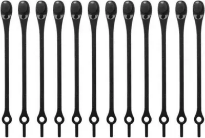 Image de INF Pack de 12 lacets élastiques sans nœuds en silicone Le noir
