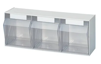 Zdjęcie produktu dla Przezroczysty magazynek Lockweiler wys. 242 x szer. 600 x gł. 203 mm biały - 1500313