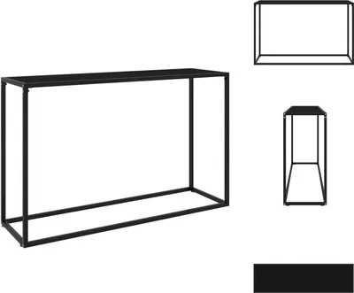 Zdjęcie produktu dla vidaXL Stolik konsola czarny 120x35x75 cm szkło hartowane - Stoliki boczne