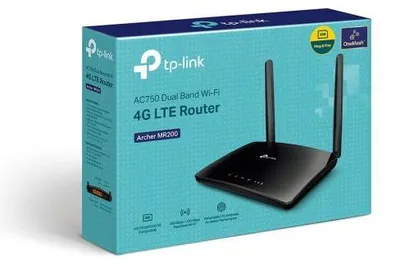 Produktbild von TP-Link Archer MR200, Wi-Fi 5 (802.11ac), Dual-Band (2,4 GHz/5 GHz), Ethernet/LAN, 3G, Schwarz, Tabletop-Router