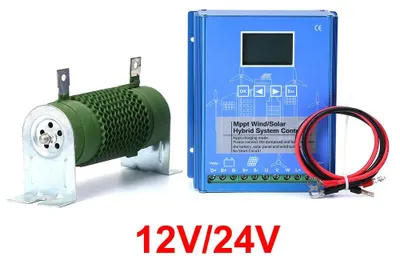 Immagine prodotto di Regolatore di carica ibrido vento-solare - Controller di carica MPPT - 6000W per energia eolica, fino a 160A, display LCD - 12V/24V, selezione automatica