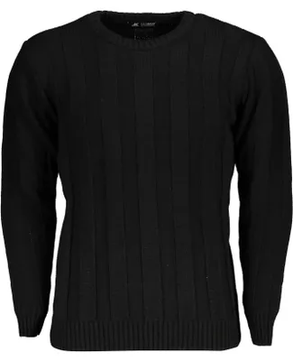 Produktbild von Eleganter schwarzer Herrenpullover mit Kontrastdetails und Rundhalsausschnitt