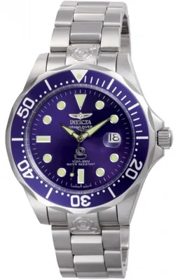 Produktbild von Invicta Grand Diver 3045 Herren Uhr - Automatisches Uhrwerk - Edelstahl mit Blauem Zifferblatt - 47 mm
