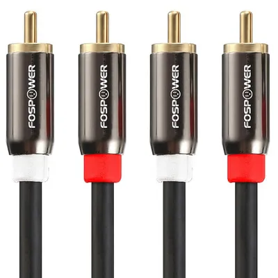 Image de Câble audio stéréo RCA, 4,6 mètres, connecteur mâle-mâle