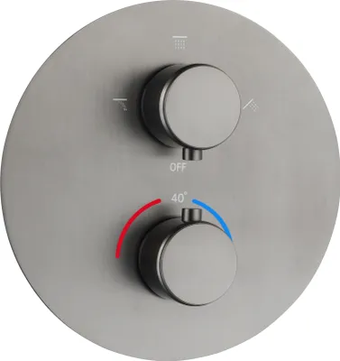 Produktbild von Avapax | Dusch-wannenarmatur - Gun Metal Matt - Dreifunktional - Thermostat - Korrosionsbeständig