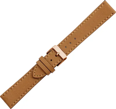 Produktbild von Herzog Vegan Klassik Uhrenarmband Apfelfaser braun Verlauf glatt , Schließe:Roséfarben, Anstoß:22 mm
