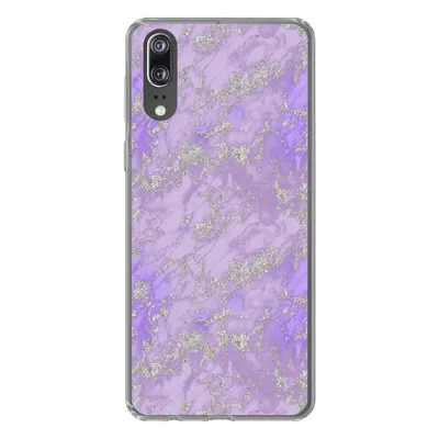 Produktbild von MuchoWow® Handyhülle Schutzhülle Hülle für Huawei P20 Marmor - Lila - Muster Silikon Softcase Handy Hülle - Hardcover