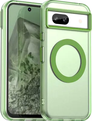 Immagine prodotto di Custodia magnetica per Google Pixel 8 A, sottile custodia traslucida opaca antiurto Verde