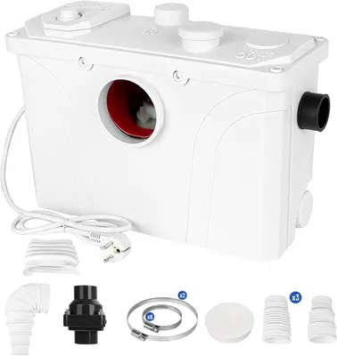 Produktbild von 700 Watt starke Hebeanlage, WC-Hebesystem, Abwasserpumpe, 190 l/min Abwasserpumpen, Fäkalienpumpe, Hauswasserwerk für Toiletten, Duschen und Badewannen