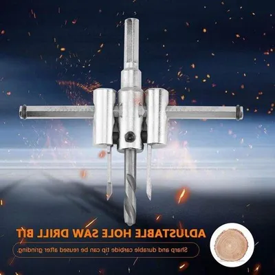 Obrázok produktu pre Nastaviteľný kruhový rezač 30–120 mm, strieborný, na kov a drevo, vŕtanie a rezanie