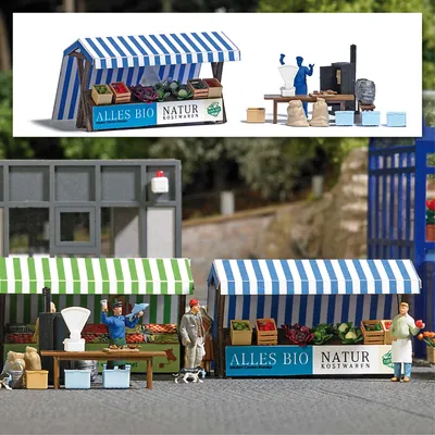 Produktbild von Busch Marktstände Gemüse/Fisch H0 1823