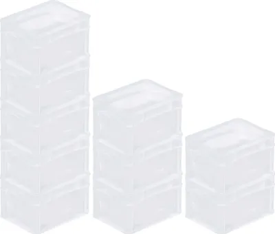 Produktbild von SparSet 10x Transparenter Eurobehälter BasicLine mit geschlossenem Griff | HxBxT 12x15x20cm | 2,2 Liter | Eurobox, Transportbox, Transportbehälter, Stapelbehälter