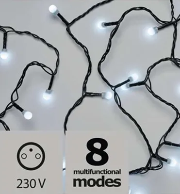 Produktbild von LED-Weihnachtskette CHERRY, Kugeln, 8 m, 80 LEDs, außen, kaltweiß