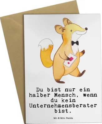 Produktbild von Mr. & Mrs. Panda babykarte Unternehmensberater Herz - Weiß - Geschenk, Grußkarte, weihnachtskarten, einladungskarten, hochzeitskarten, osterkarten