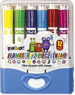 Obrázek produktu pro Razítkovací fixy 12 barev Kufřík Fun&Joy