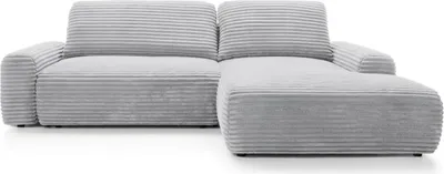 Produktbild von Ecksofa VIGO Ambience 18 Hellgrau Grau Cord Breitcord Schlafsofa Bettkasten Rechts